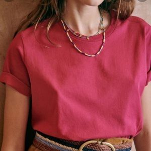 Sezane Conrad t shirt in shade grenadine NWOT